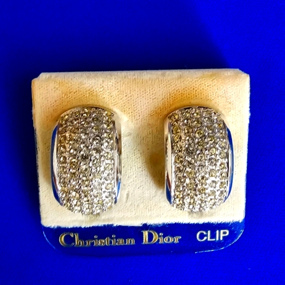 Dior Jewelry - Vintage Christian Dior rhinestones clip earrings